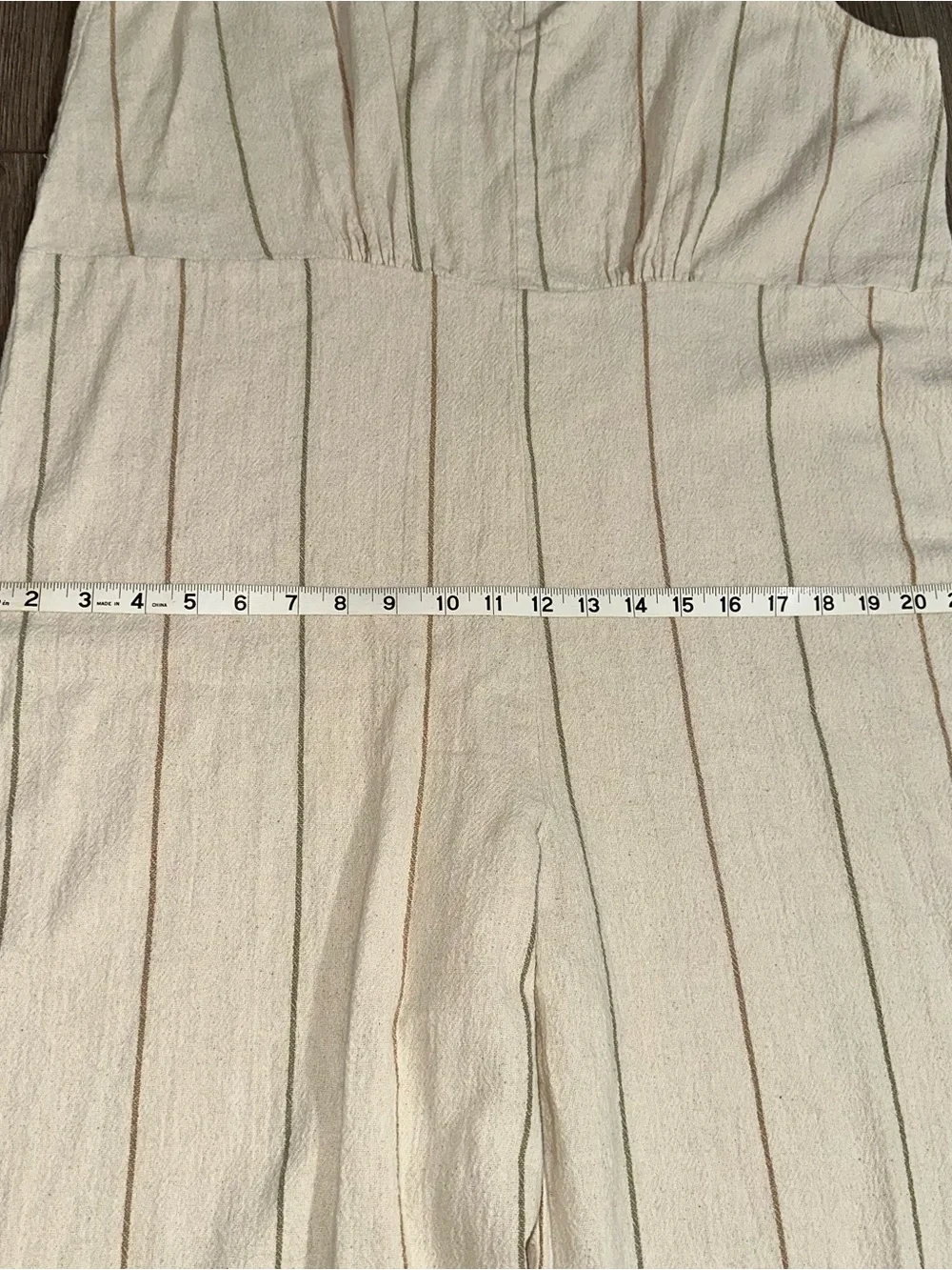 Cotten Jumpsuit Wide Leg Flax Beige Roomy Summer Breathable Fabric - Picture 6 of 8